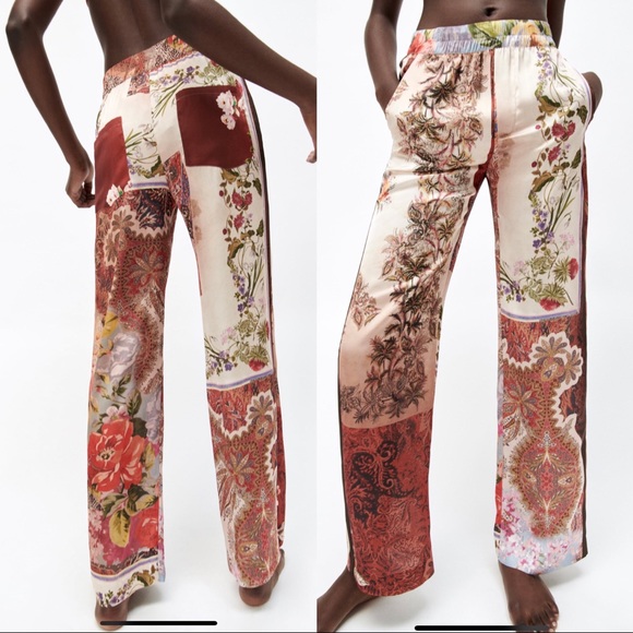 Zara patchwork printed pants - Picture 2 of 3